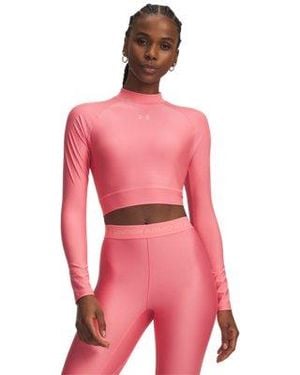 Under Armour Heatgear® Crop Mock Long Sleeve - Pink
