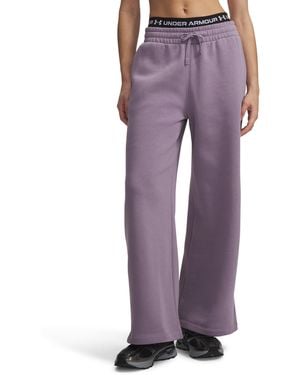 Under Armour Ua Rival Fleece Wide Leg Pants - Purple