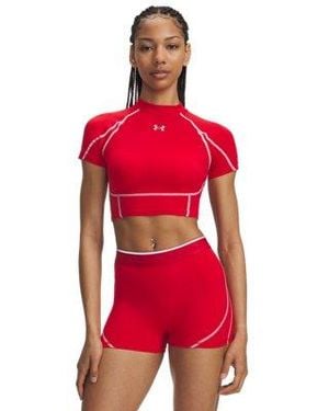 Under Armour Heatgear® Elite Crop Mock Short Sleeve - Red