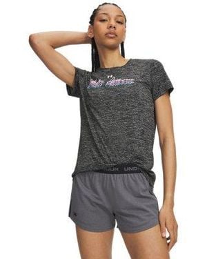 Under Armour Ua Tech Twist Script Graphic Short Sleeve - Grey