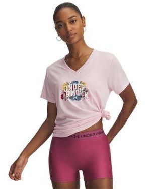 Under Armour Ua Tech Watercolor Graphic V-neck Short Sleeve - Purple