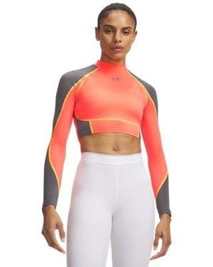 Under Armour Heatgear® Elite Crop Mock Long Sleeve - White