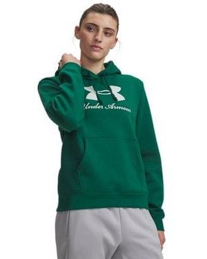 Under Armour Ua Rival Fleece Shimmer Hoodie - Green