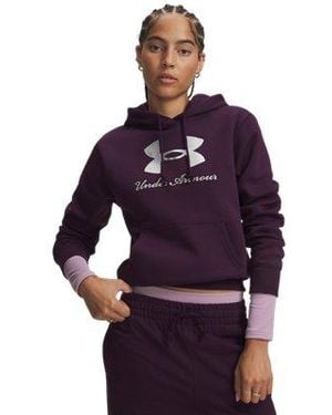 Under Armour Ua Rival Fleece Shimmer Hoodie - Purple