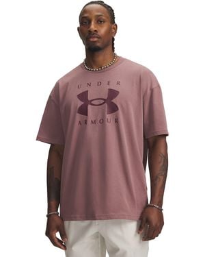 Under Armour Ua Heavyweight Branded Oversized Short Sleeve - Purple