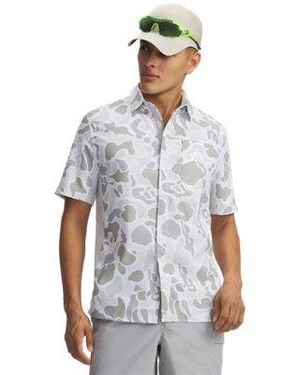 Under Armour Ua Fish Pro Hybrid Printed Short Sleeve - White