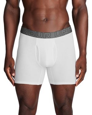 Under Armour Ua Performance Cotton 6" 3-pack Boxerjock - White