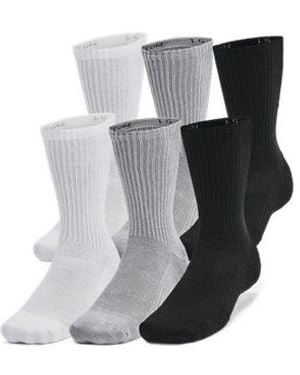Under Armour Adult Training Cotton Crew Socks 6 Pack, - Gray