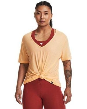 Under Armour Project Rock Completer Deep V T-shirt - Red