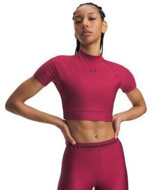 Under Armour Heatgear® Crop Mock Short Sleeve - Red