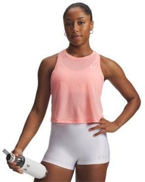 Under Armour Ua Tech Sport Mesh Crop Tank - Pink