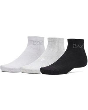 Under Armour Ua Sportstyle Cotton 3-pack Quarter Socks - White