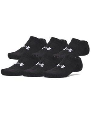 Under Armour Ua Performance Cotton 6-pack No Show Socks - Black