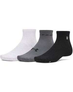 Under Armour Ua Essential 3-pack Quarter Socks - Black