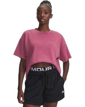 Under Armour Ua Boxy Wash Heavyweight Short Sleeve - Red