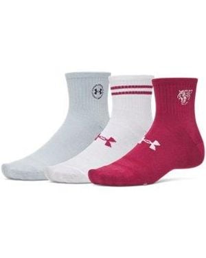 Under Armour Ua Essential 3-pack Quarter Socks - Pink