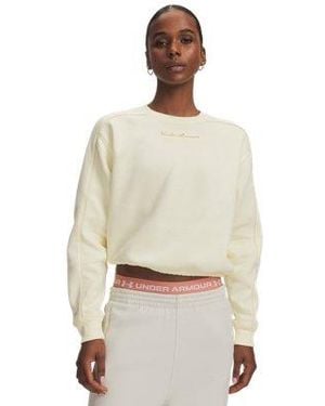 Under Armour Rival Fleece Shimmer Crew Winter Metallic - Natural