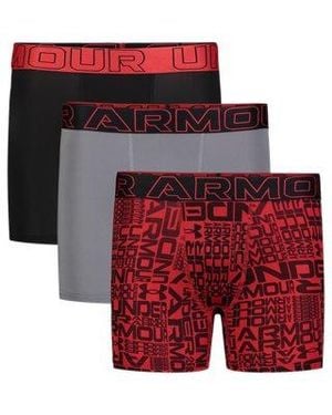 Under Armour Ua Performance Tech Printed Boys' 4" Boxerjock - Red
