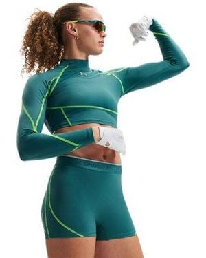 Under Armour Heatgear® Elite Crop Mock Long Sleeve - Green