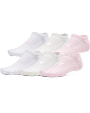 Under Armour Ua Essential Cushion 6-pack No Show Socks - Pink