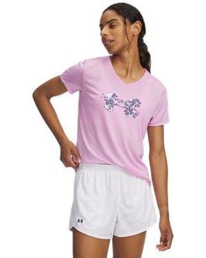 Under Armour Ua Tech Graphic V-neck Short Sleeve - Purple