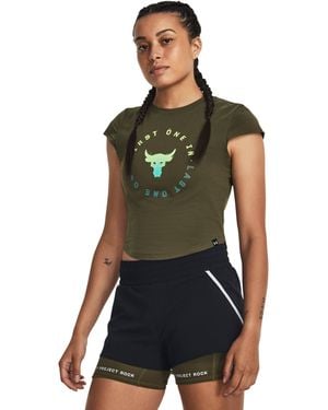 Under Armour Project Rock Night Shift Cap T-Shirt Marine Od / High Vis - Green