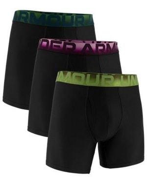 Under Armour Ua Performance Tech Mesh Printed Waistband 6" 3-pack Boxerjock - Black