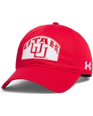 Under Armour Ua Washed Cotton Collegiate Adjustable Hat - Red