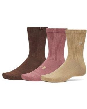 Under Armour Ua Sportstyle Cotton 3-pack Crew Socks - Brown