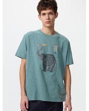 Uniqlo Ukiyo-E Animals Ut Graphic T-Shirt - Blue