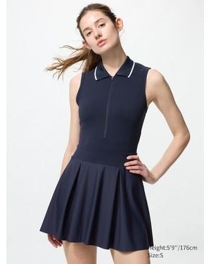 Uniqlo Vestito Airism Soft Con Colletto - Blu