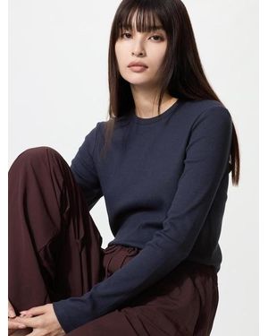 Uniqlo Soft Ribbed T-Shirt (Long Sleeve) - Blue