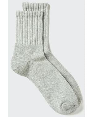 Uniqlo Heattech Half Socks (Pile, Soft Fit) - White