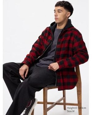 Uniqlo Camisa Franela Cuadros - Rojo