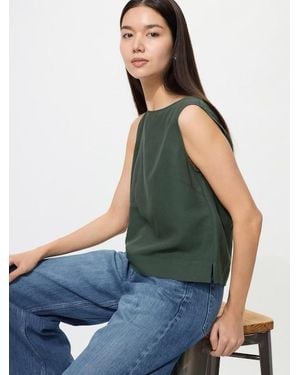Uniqlo Linen Blend Blouse (Sleeveless) - Green