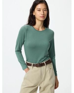 Uniqlo Heattech Crew Neck T-Shirt (Long Sleeve) - Green