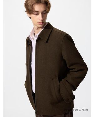 Uniqlo Single Collar Short Blouson - Brown