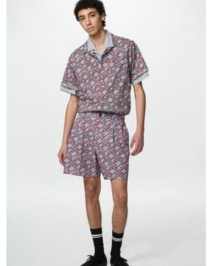 Uniqlo Pleated Shorts (Floral) - White