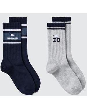 Uniqlo Calze Sportive Stampa Ut Mickey & Friends (2 Paia) - Blu