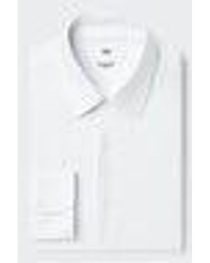 Uniqlo Super Non-Iron Stretch Slim Fit Shirt (Regular Collar, Striped) - White