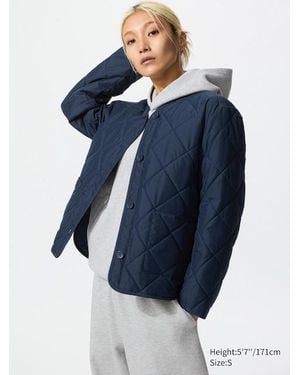 Uniqlo Puffertech Collarless Jacket - Blue