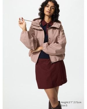 Uniqlo Parka Corta Algodón Mezcla - Rojo