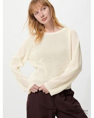 Uniqlo 3D Knit Seamless Mesh Crew Neck Jumper - White