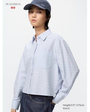 Uniqlo Oxford Boxy Shirt (Check) - Blue