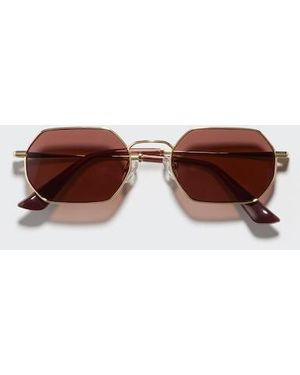 Uniqlo Sunglasses (Hexagon, Metal) - Brown