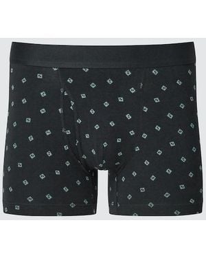 Uniqlo Cotton Boxer Briefs (Printed) - Blue