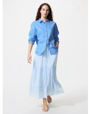 Uniqlo Tiered Maxi Skirt - Blue