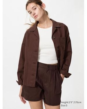 Uniqlo Linen Cotton Shorts - Brown
