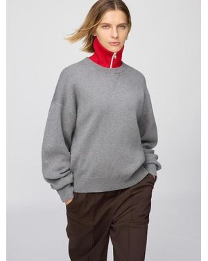 Uniqlo Smooth Cotton Crew Neck Jumper - Grey