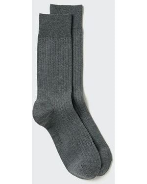 Uniqlo Calze Termiche Heattech A Coste - Grigio